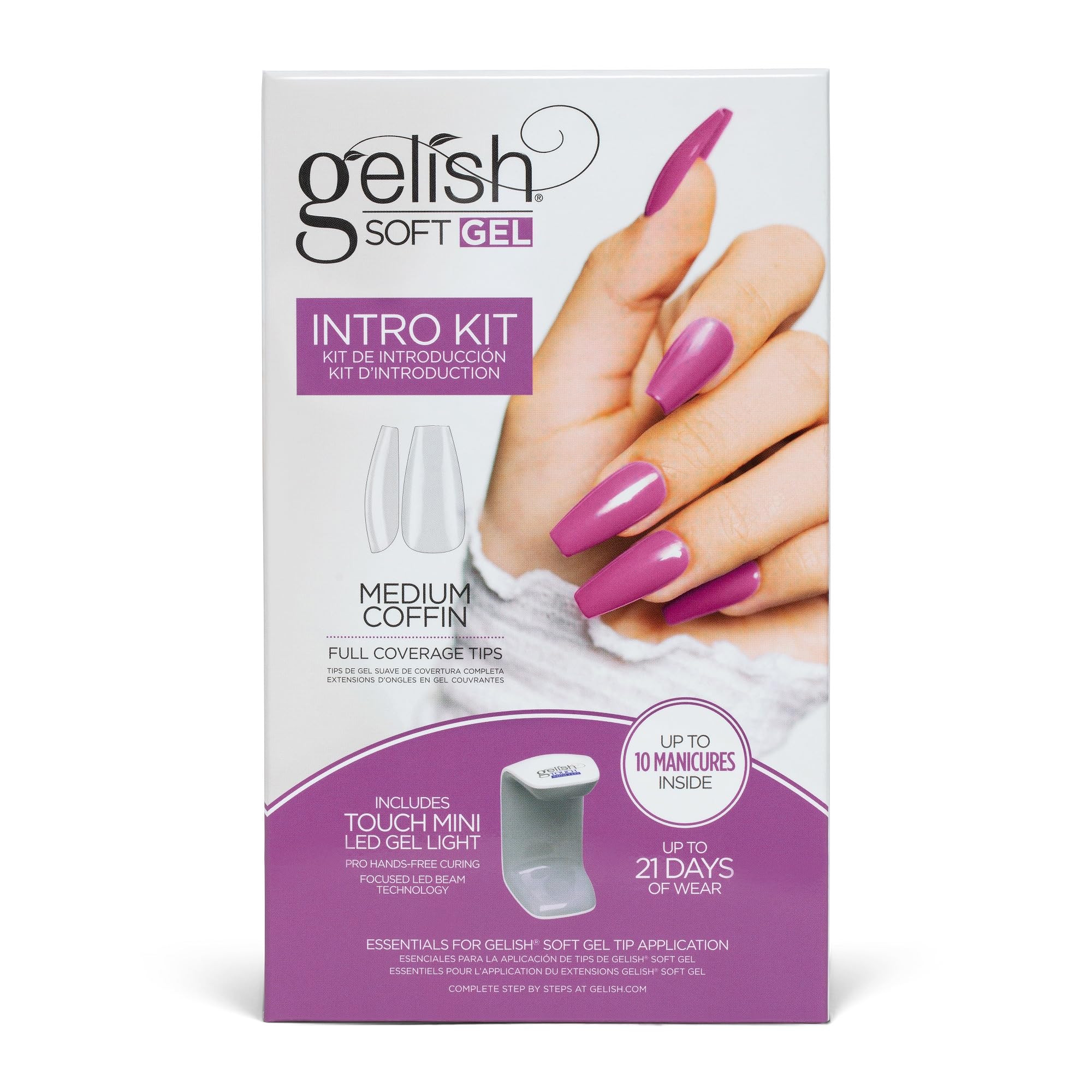 Gelish Soft Gel Nail Polish Starter Kit - Professional DIY Manicure & Pedicure Set for Home Salon Use - Perfect for Beginners & Nail Art Enthusiasts