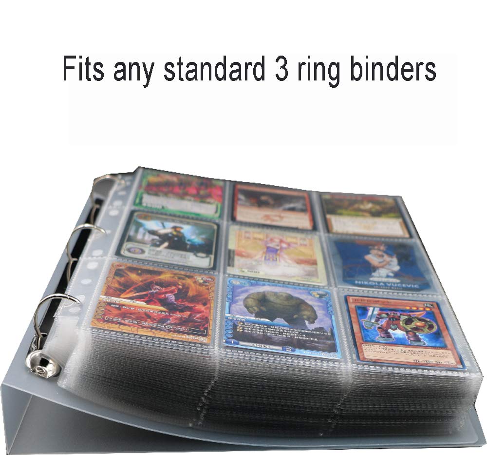 RIO Direct 50-Pack 9-Pocket Trading Card Sleeves - Premium Page Protectors for 3-Ring Binders | Holds Baseball Cards, Pokemon Cards, Sports Cards, Kpop Photocards, Coupons & Game Cards | Perfect for Collectors, Trading & Organizing