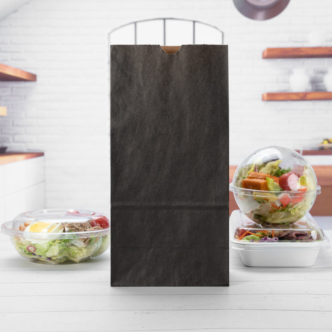 Premium Black Paper Bags 8 lb Capacity - 6 x 4 x 11.75 Inches - Pack of 100 - Ideal for Retail, Gift Packaging & Party Favors | Eco-Friendly Kraft Paper Shopping Bags