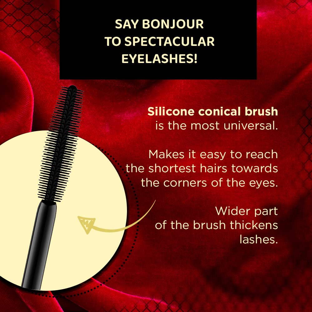 Eveline Cosmetics Variété Mascara - Volumizing & Lengthening Black Mascara 10ml for Dramatic Lashes - Perfect for Day to Night Makeup Looks