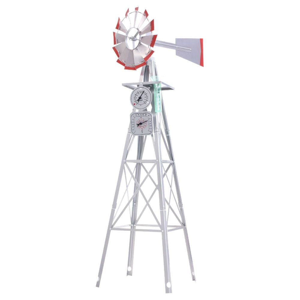 8FT Metal Garden Windmill - 245cm Outdoor Decorative Windmill for Yard, Lawn, and Patio - Rustic Farmhouse Windmill Decor for Garden Landscaping and Backyard Aesthetics