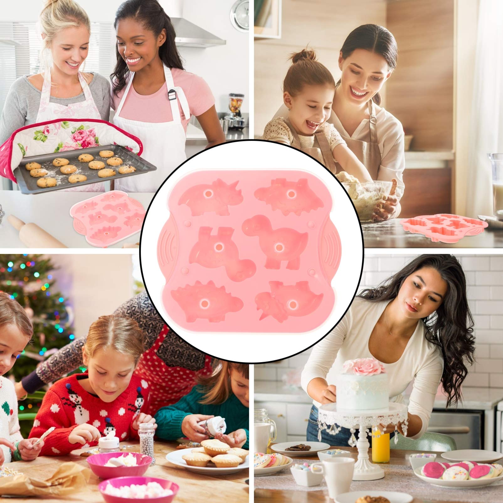 **Hemoton Silicone Cake Molds for Baking - DIY Fondant, Cookie, Biscuit, Gummy & Jelly Candy Molds - Reusable Non-Stick Dessert Molds for Rice Cakes, Ice Cubes & Kids' Treats - Perfect for Birthday Parties, Holiday Baking & Homemade Desserts**