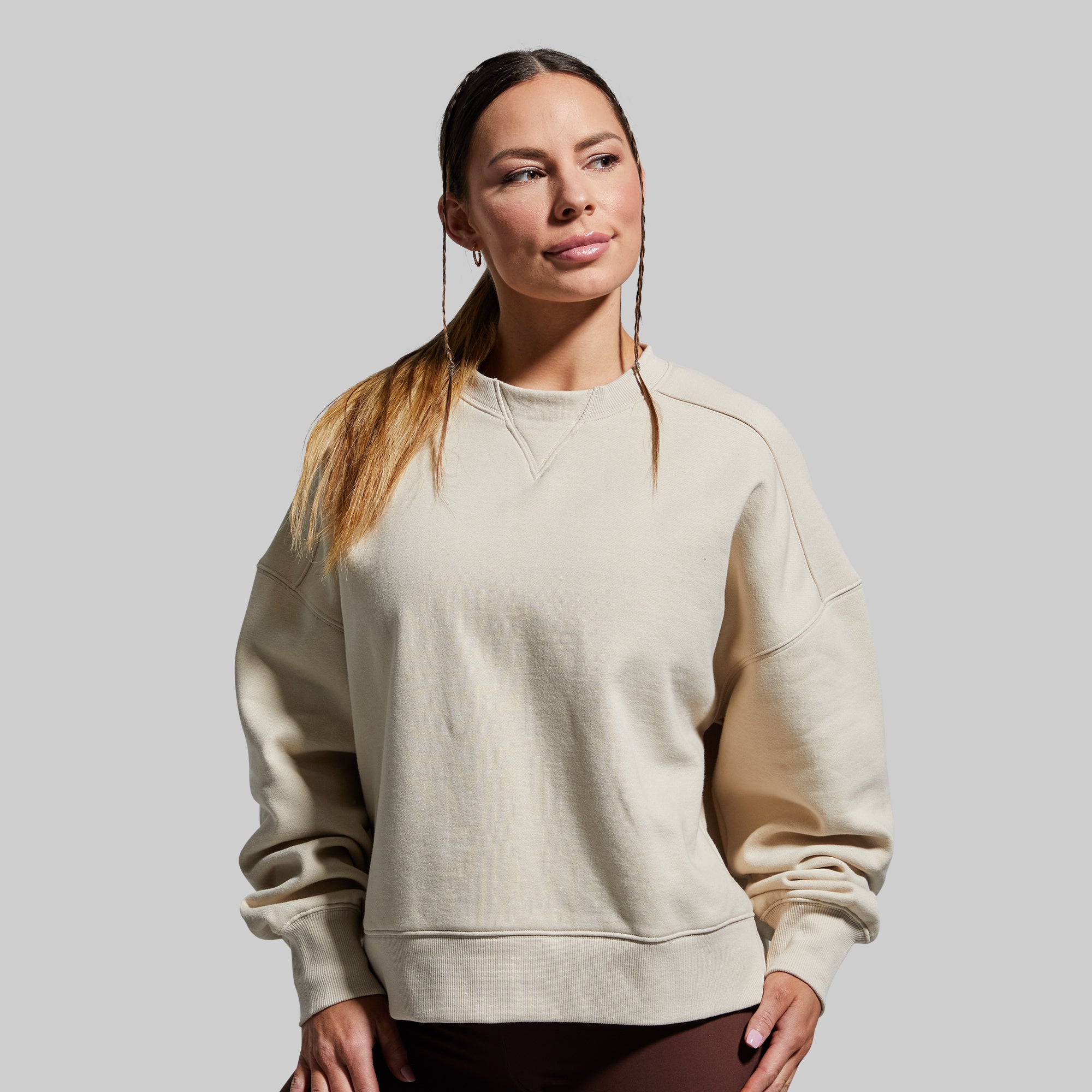 Cozy Pump Sweatshirt in Oatmeal - Soft Pullover Hoodie for Women & Men | Perfect for Gym, Lounge & Casual Outfits