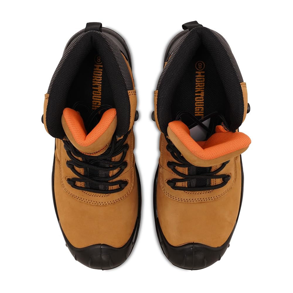 Worktough Loxley Safety Boots for Men - 100% Metal Free, Fibreglass Toecap - Durable Work & Utility Footwear - Ideal for Construction, Warehouse & Industrial Work Environments