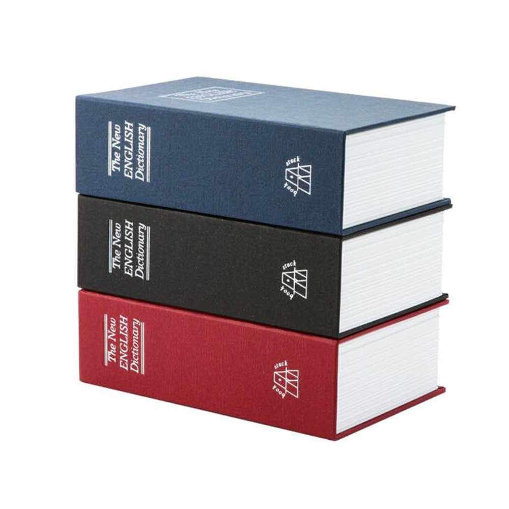 Hidden Security Safe Box - Small Black Dictionary Book Safe for Cash, Jewelry & Valuables - Perfect for Home, Office & Travel Security
