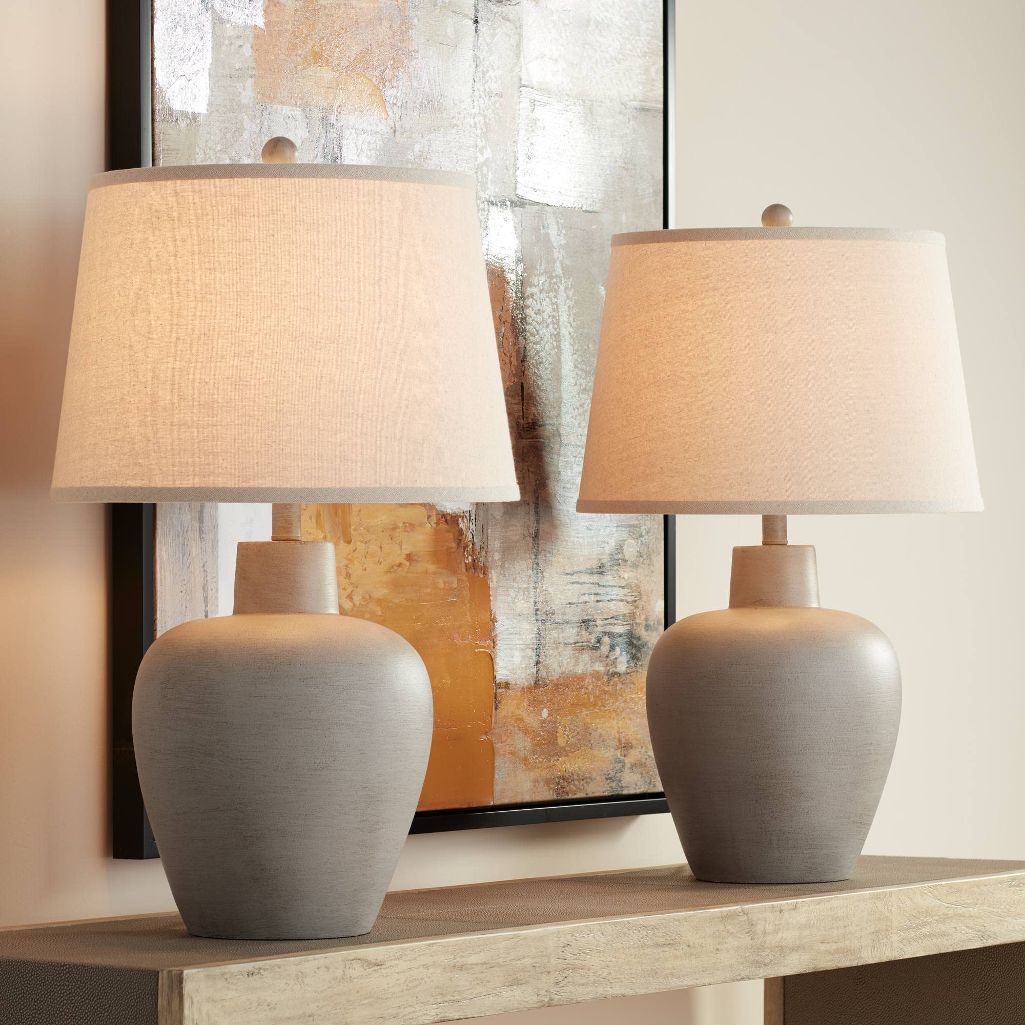 Regency Hill Glenn Rustic Country Cottage Table Lamps - Set of 2, 27