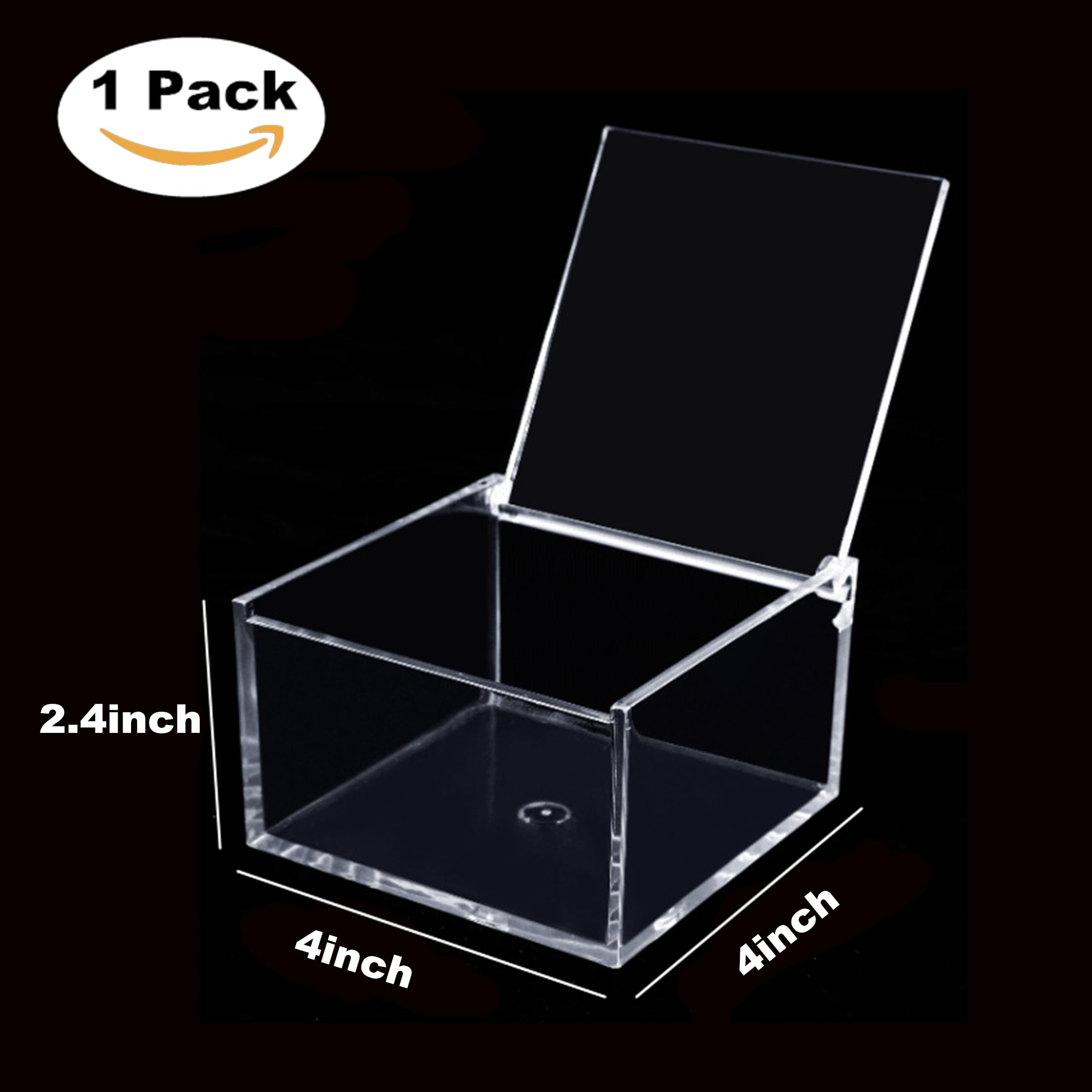 KissYou Clear Acrylic Storage Box with Hinged Lid - Coffee Pod Organizer, Dustproof Container for Home & Office - Durable Transparent Gift Box for Jewelry, Crafts & Keepsakes