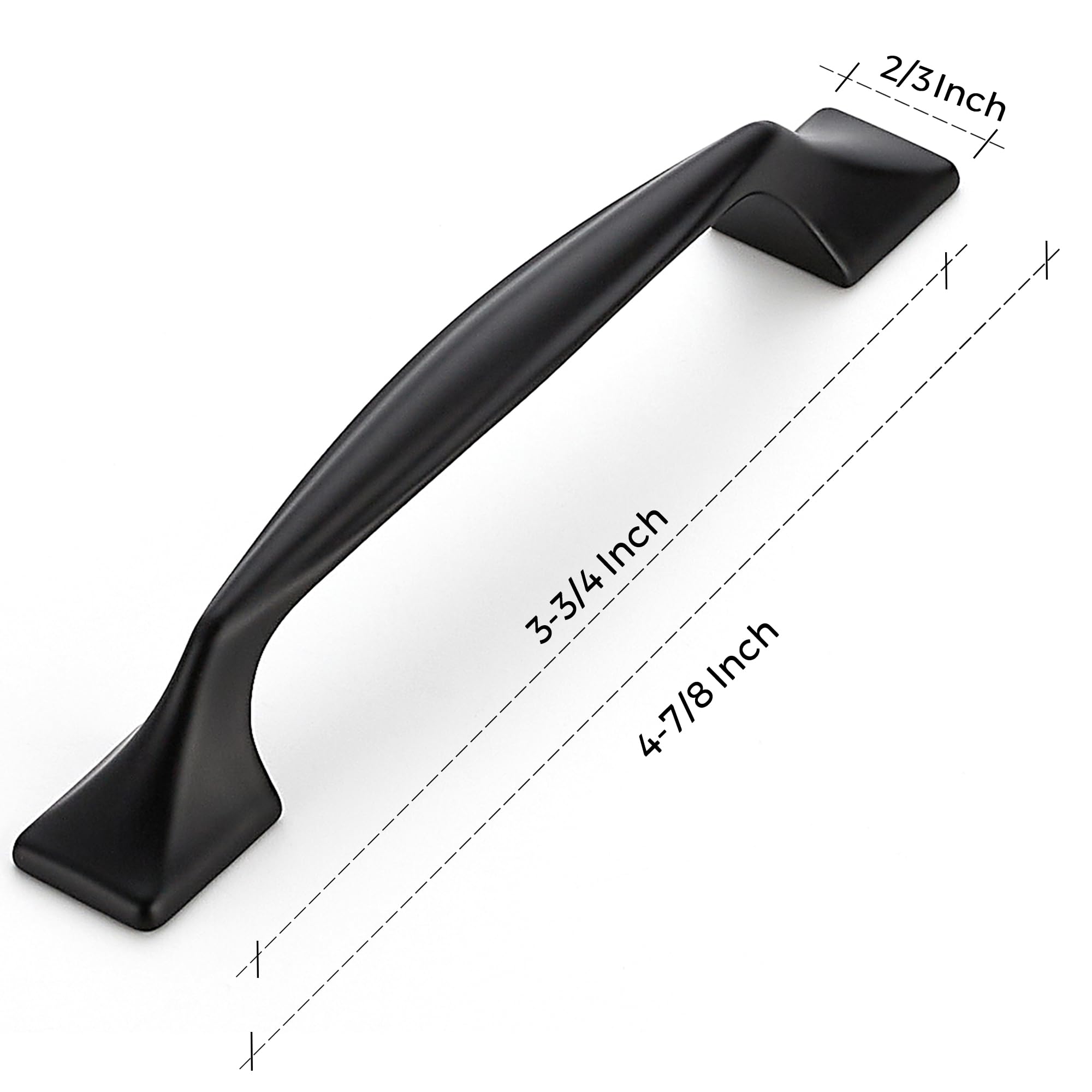 Ravinte 10 Pack Black Cabinet Handles - 3-3/4 Inch Kitchen Cabinet Pulls, Curved Drawer Handles for Cupboards & Dressers - Includes Screwdriver - Perfect for Modern Kitchen & Bathroom Renovation