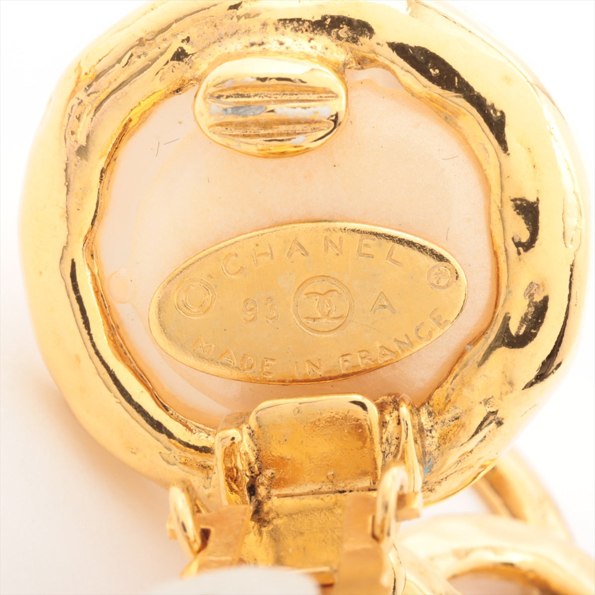 Chanel Pearl Drop CC Logo Gold Clip-On Earrings - Luxury Costume Jewelry for Women - Perfect for Parties, Weddings & Special Occasions