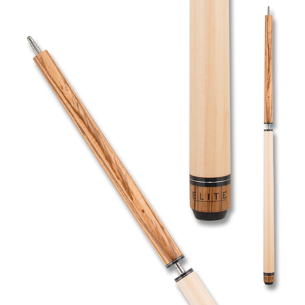 Elite ELBJZ Break Jump Pool Cue - Premium Maple Wood with Zebrawood Inlays for Powerful Breaks & Jumps | Perfect for Professional Billiards & Tournament Play