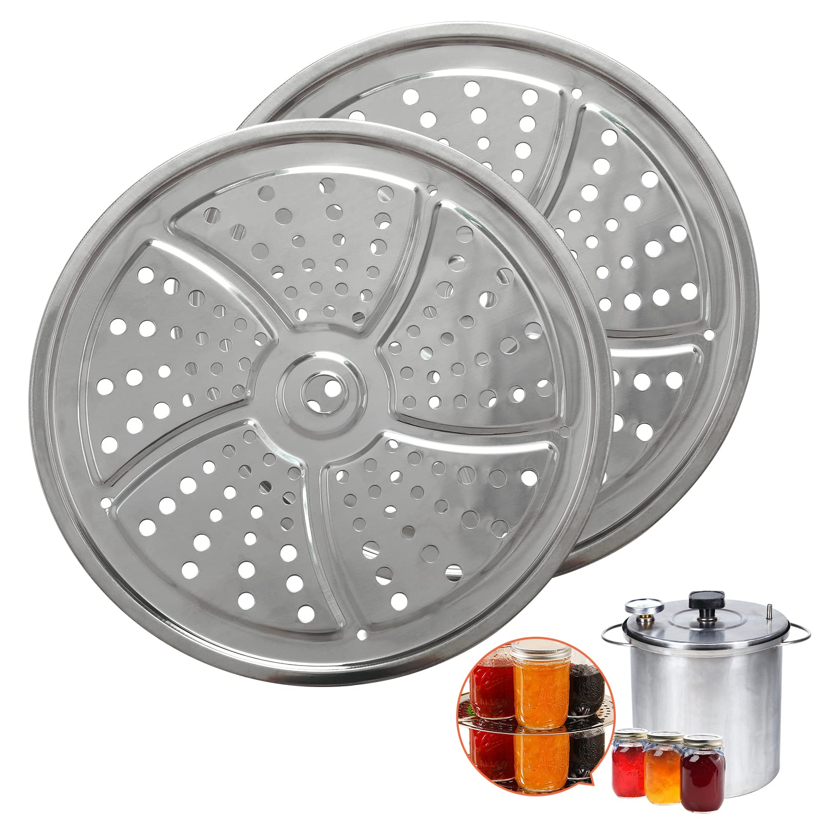 2-Pack Stainless Steel Pressure Canner Rack - 11 Inch Universal Canning Rack for Presto, All-American & Most Pressure Cookers | Perfect for Home Canning, Preserving Jars & Kitchen Food Storage