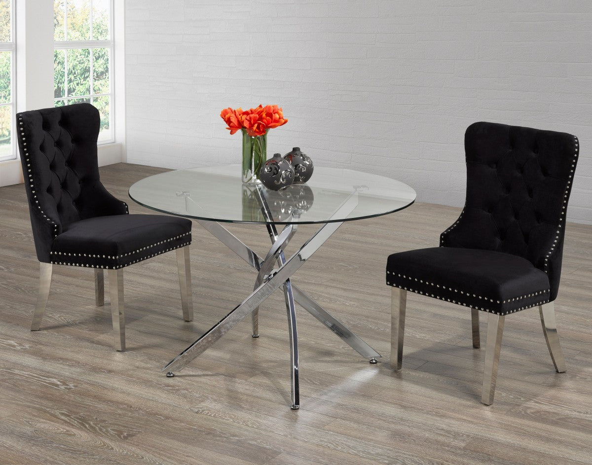 3 Piece Dining Set - Modern Black Kitchen Table and Chairs for Small Spaces | Perfect for Apartments, Breakfast Nooks & Cozy Dining Areas