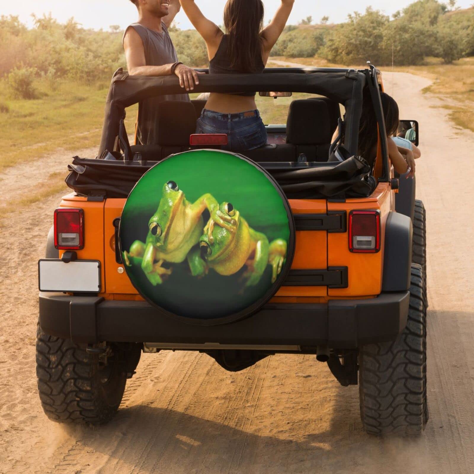 Funny Cute Frog Spare Tire Cover - Waterproof Dust-Proof 16 Inch Wheel Cover for Trailers, RVs, SUVs & Trucks - Perfect for Outdoor Camping & Road Trips