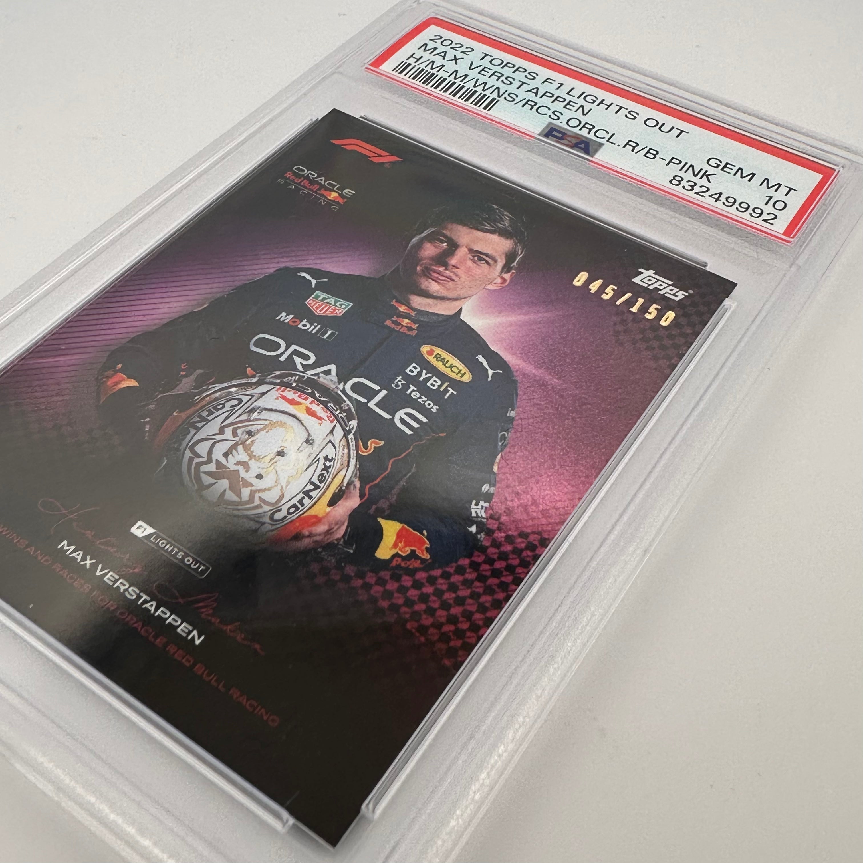 PSA 10 Max Verstappen 2021 History Maker Pink #/150 - Rare F1 Trading Card for Collectors & Racing Fans - Perfect for Display, Investment & Memorabilia Collections