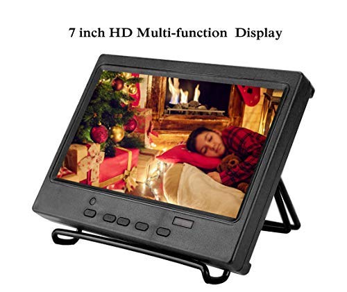 7 Inch Portable HD Monitor with 1024x600 Resolution, HDMI/VGA/AV Input for Raspberry Pi - Multifunction Display for Gaming, Coding & DIY Projects (US)