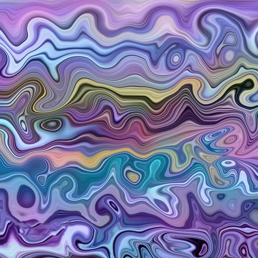 8x8 Modern Abstract Liquid Wave Area Rug - Washable Purple & Blue Square Carpet for Living Room, Bedroom, Dining - Non-Slip Indoor Floor Mat for Coffee Table, Kitchen, Laundry & Bathroom Runners | Home Decor & High-Traffic Areas
