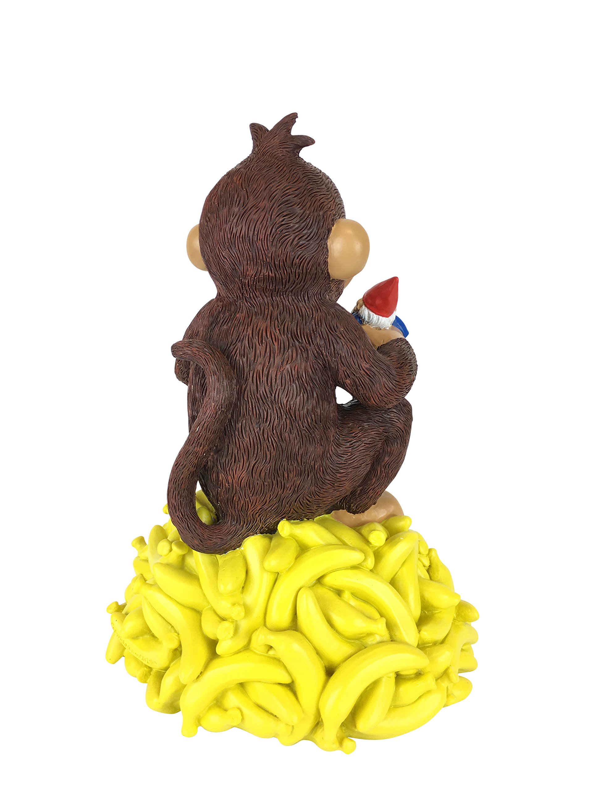 GlitZGlam Miniature Monkey with Bananas & Garden Gnomes - 11 Inch Tall Decorative Figurine for Fairy Gardens, Miniature Landscapes & Outdoor Decor
