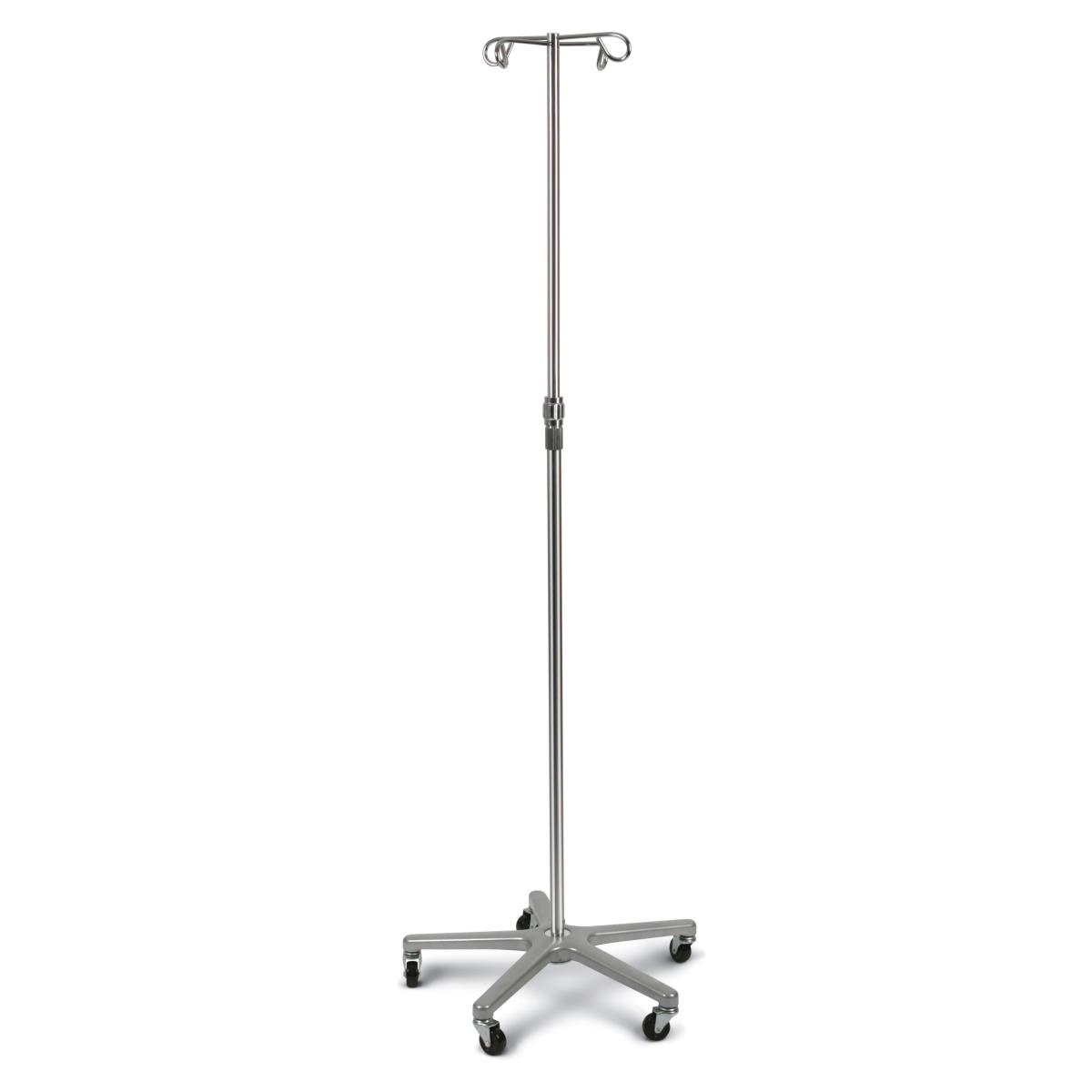 Premium IV Pole with 4 Adjustable Hooks & 5 Sturdy Legs - Set of 2 | Hospital, Clinic & Home Medical Use for IV Therapy & Fluid Administration