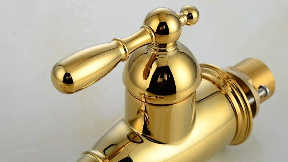 Gold Plated Single Handle Kitchen Sink Faucet - 360° Swivel Deck Mount Mixer Tap with Hot & Cold Water - Perfect for Modern Homes & Restaurant Use