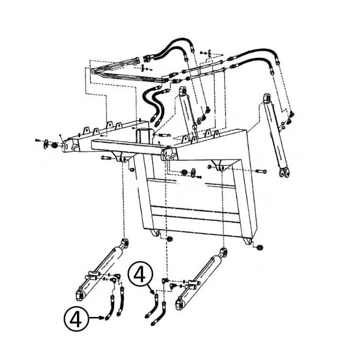 Bobcat 974 & 975 Hydraulic Hose Kit for Loader Lift Cylinders - #4 Bore Ends - Heavy-Duty Replacement for Construction & Farm Equipment