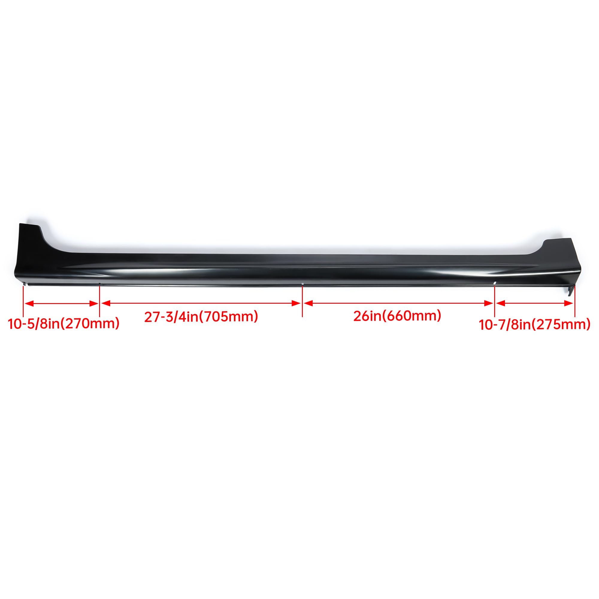 HECASA Side Skirts for 2012-2015 Honda Civic 4-Door Sedan - Black Spoiler Extension Splitter Panel Pair - Enhance Style & Aerodynamics for Street & Show Cars