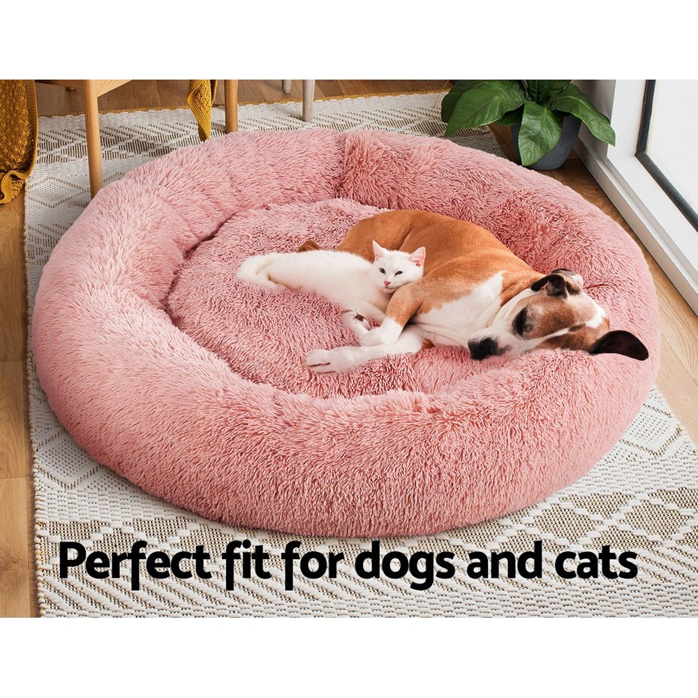 Premium Extra Large Dog Bed for Large Dogs & Cats - 110cm Orthopedic Pet Bed with Soft Plush Fabric (Pink) - Perfect for Living Room, Bedroom & Pet Crate Comfort