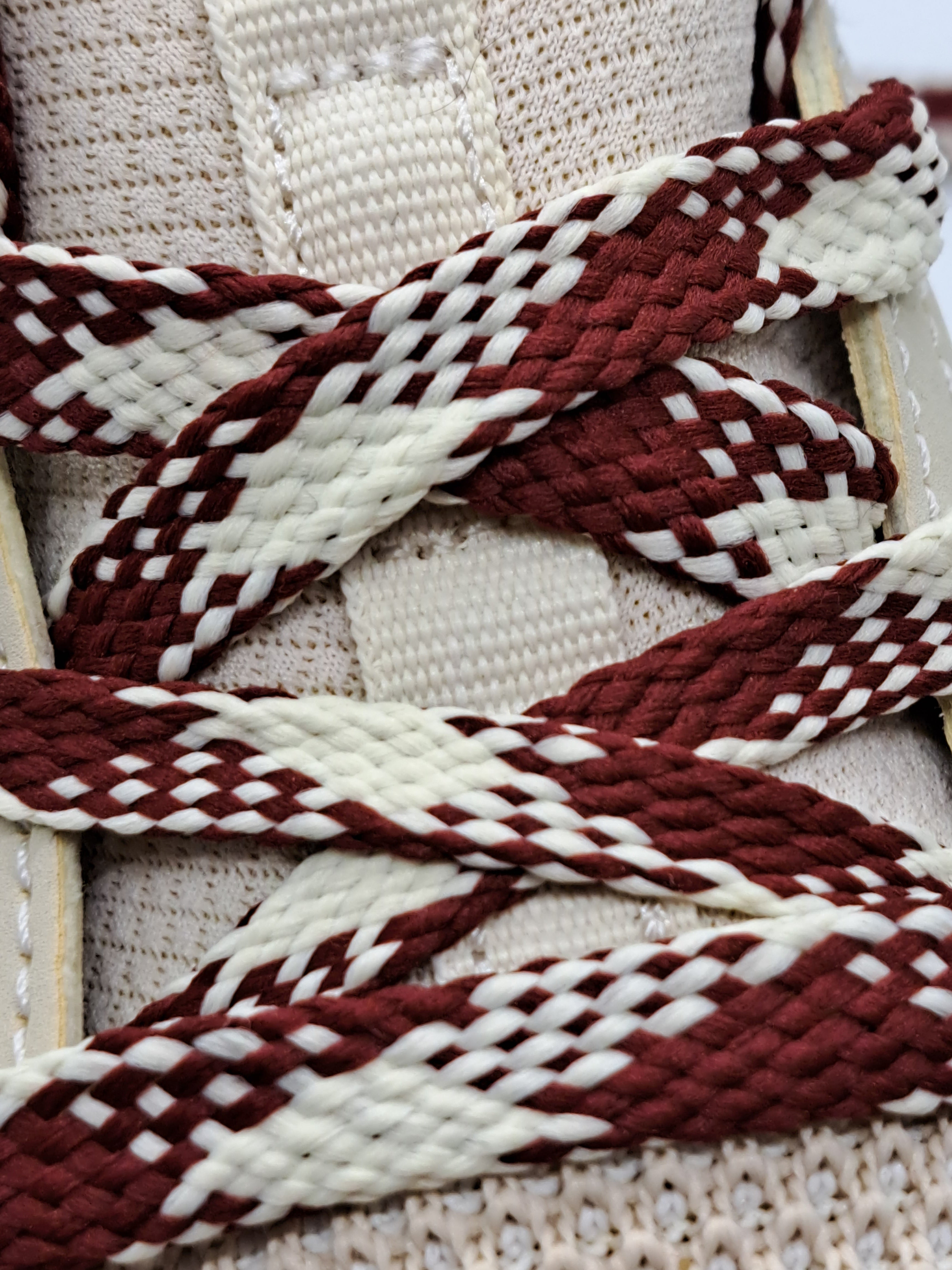 Premium Flat Argyle Shoelaces - Maroon & Cream Checkered Pattern Dress Shoe Laces for Men & Women - Perfect for Oxfords, Loafers & Formal Shoes