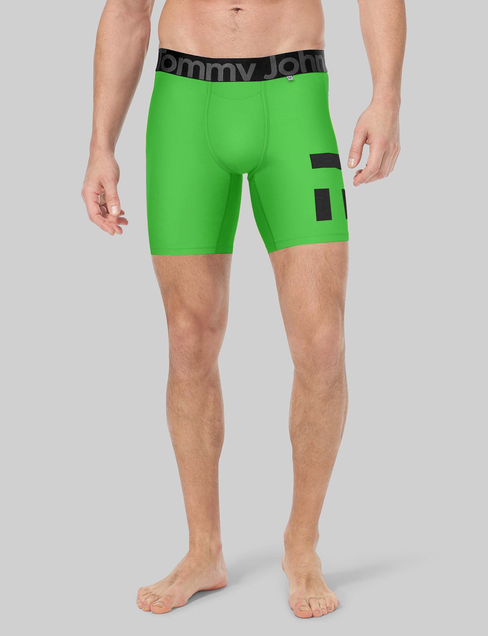 360 Sport Mid Length Boxer Briefs - 6 Pack Men's Breathable Moisture Wicking Underwear for Running, Gym & Active Lifestyle | Comfortable Stretch Fabric with Support Pouch