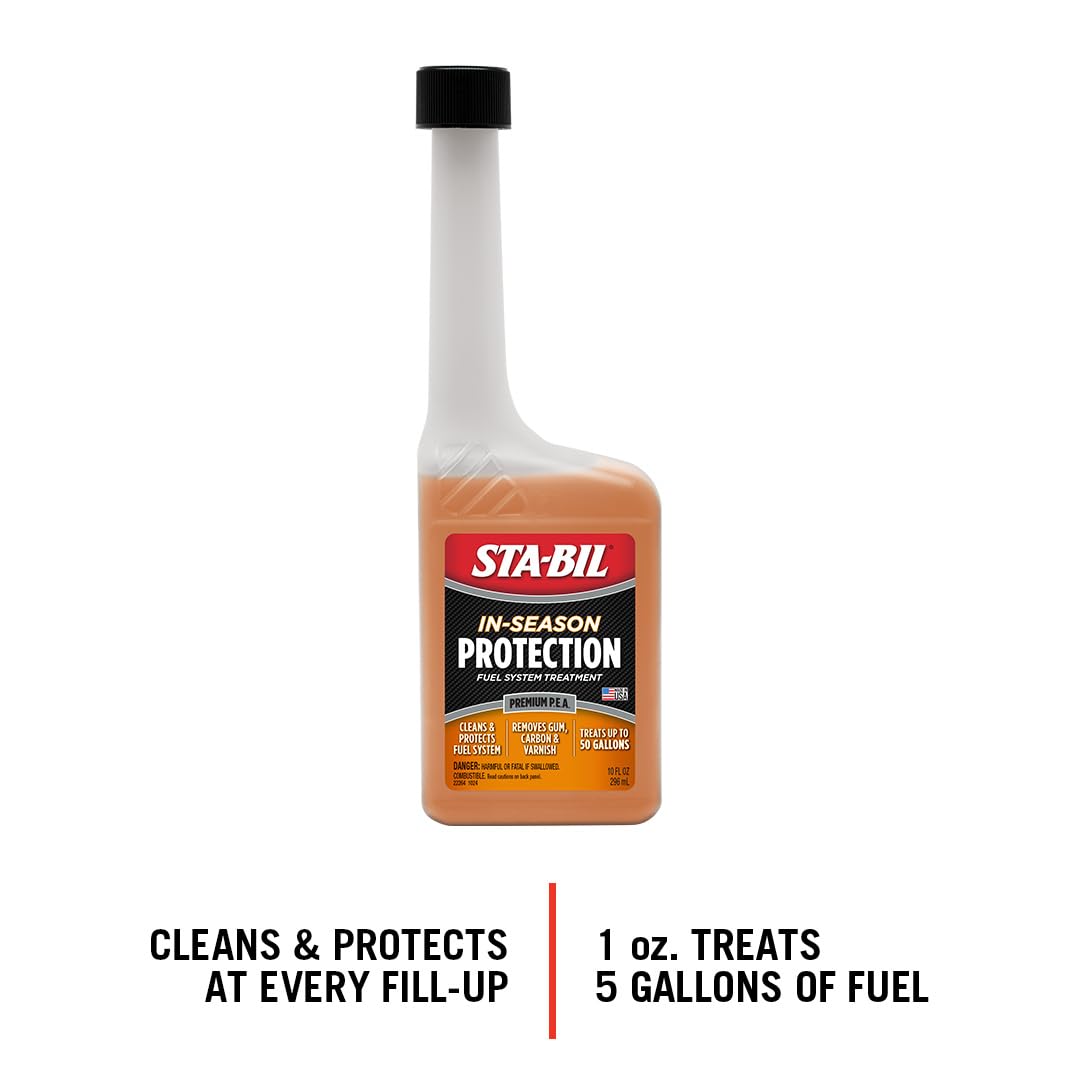STA-BIL In-Season Fuel System Treatment & Cleaner - 10 Fl. Oz | Gas Additive for Injector Cleaning, MPG Boost & Corrosion Prevention | Ideal for Cars, Trucks & Motorcycles During Driving Season