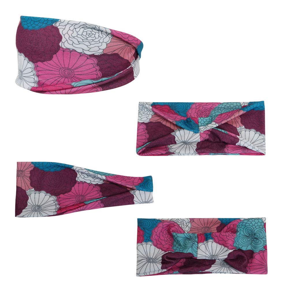 6 Pack Women's Elastic Wide Headbands - Yoga, Workout, Running & Exercise Hair Bands - Non-Slip Sports Fashion Accessories for Active Women - Perfect for Gym, Yoga Class, Jogging and Daily Wear (6pack_603)