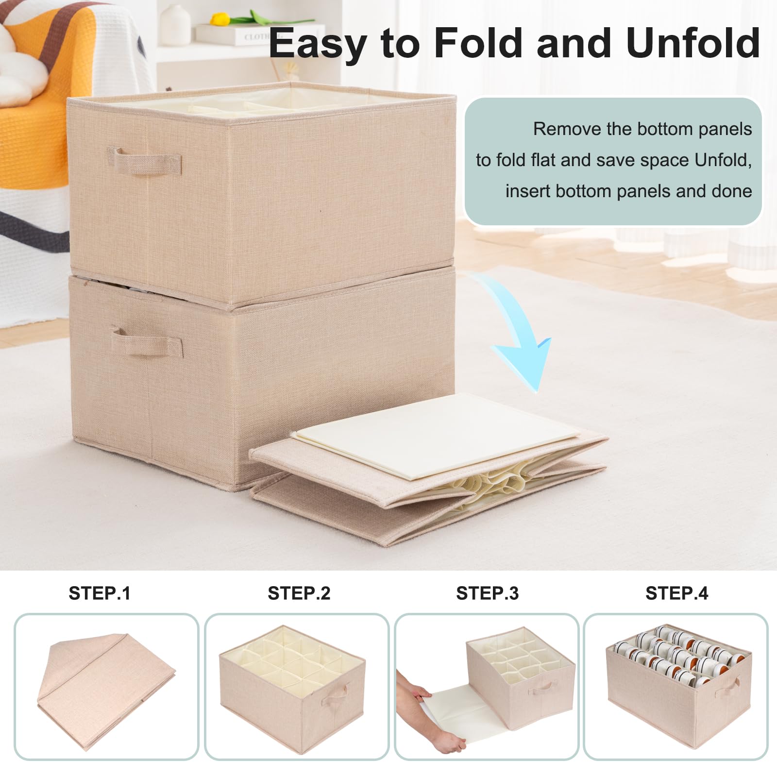 2-Pack Grey Shoe Organizer for Closet - Space Saving Storage Bins Holds 24 Pairs of Shoes, Sneakers & High Heels - Perfect for Clothes, Pants & Wardrobe Organization (Ideal for Small Spaces & Closet Decluttering)
