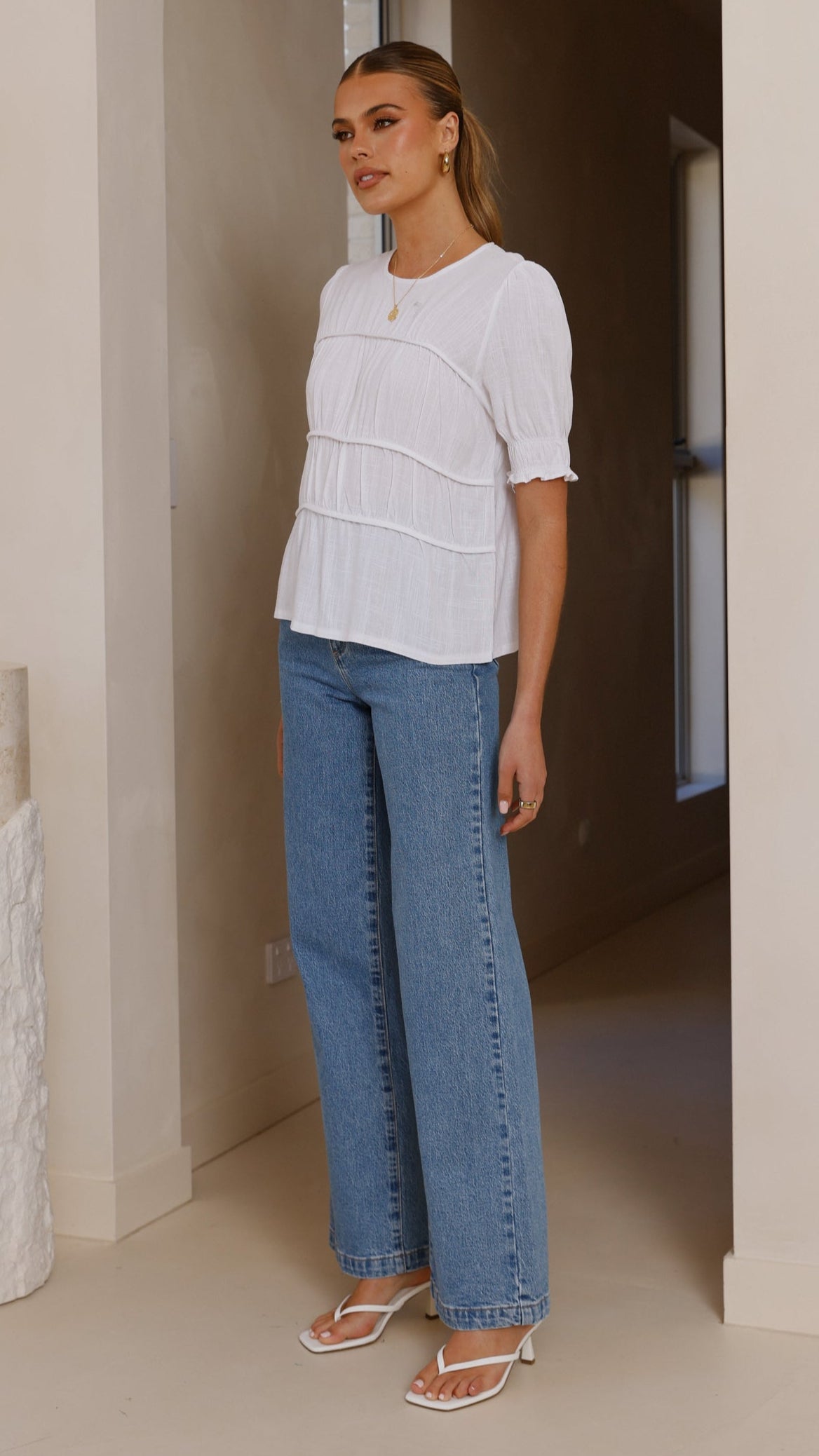 Kai Women's Short Sleeve T-Shirt - Soft Cotton Crew Neck Basic Tee - White - Perfect for Casual Wear, Summer Outfits & Layering