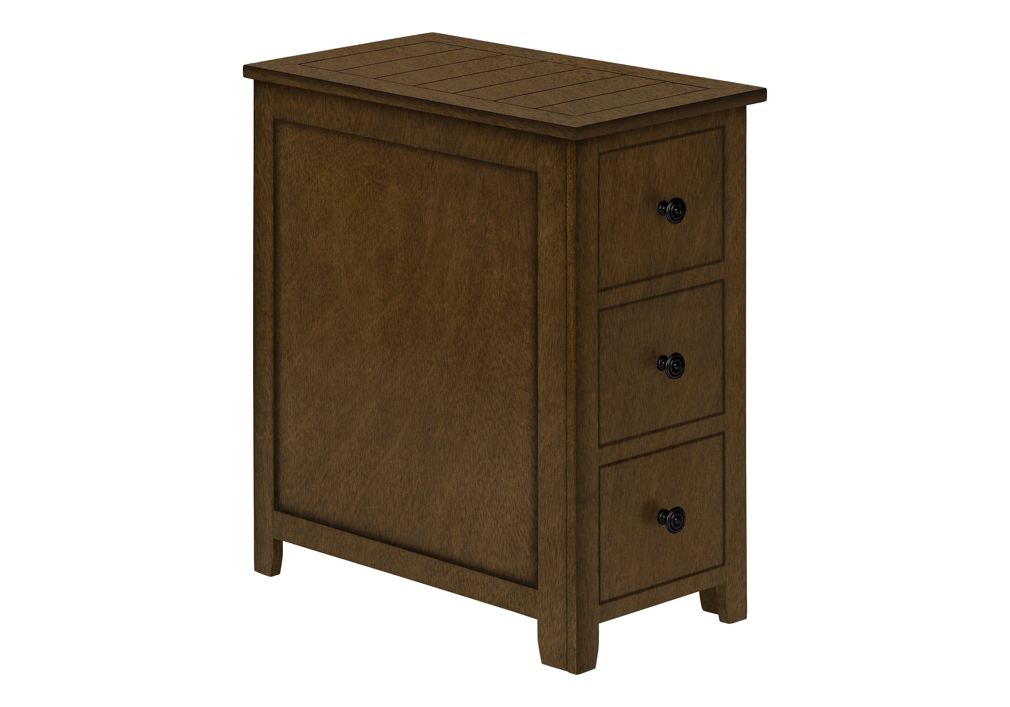 Brown Wood Veneer Accent Table with Storage Drawer - Transitional Nightstand for Bedroom, Living Room & Office - Compact Side Table with Shelf & Drawer for Small Spaces