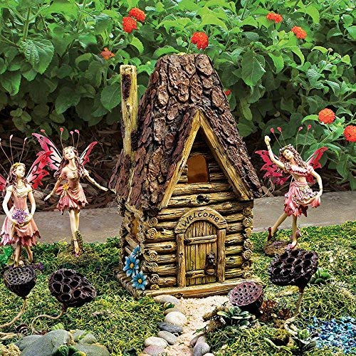 Woodland Fairy Garden Gnome Statue with Birdhouse - Handcrafted Outdoor Decor for Gardens, Lawns & Patios - Perfect for Fairy Gardens, Backyards & Home Landscaping
