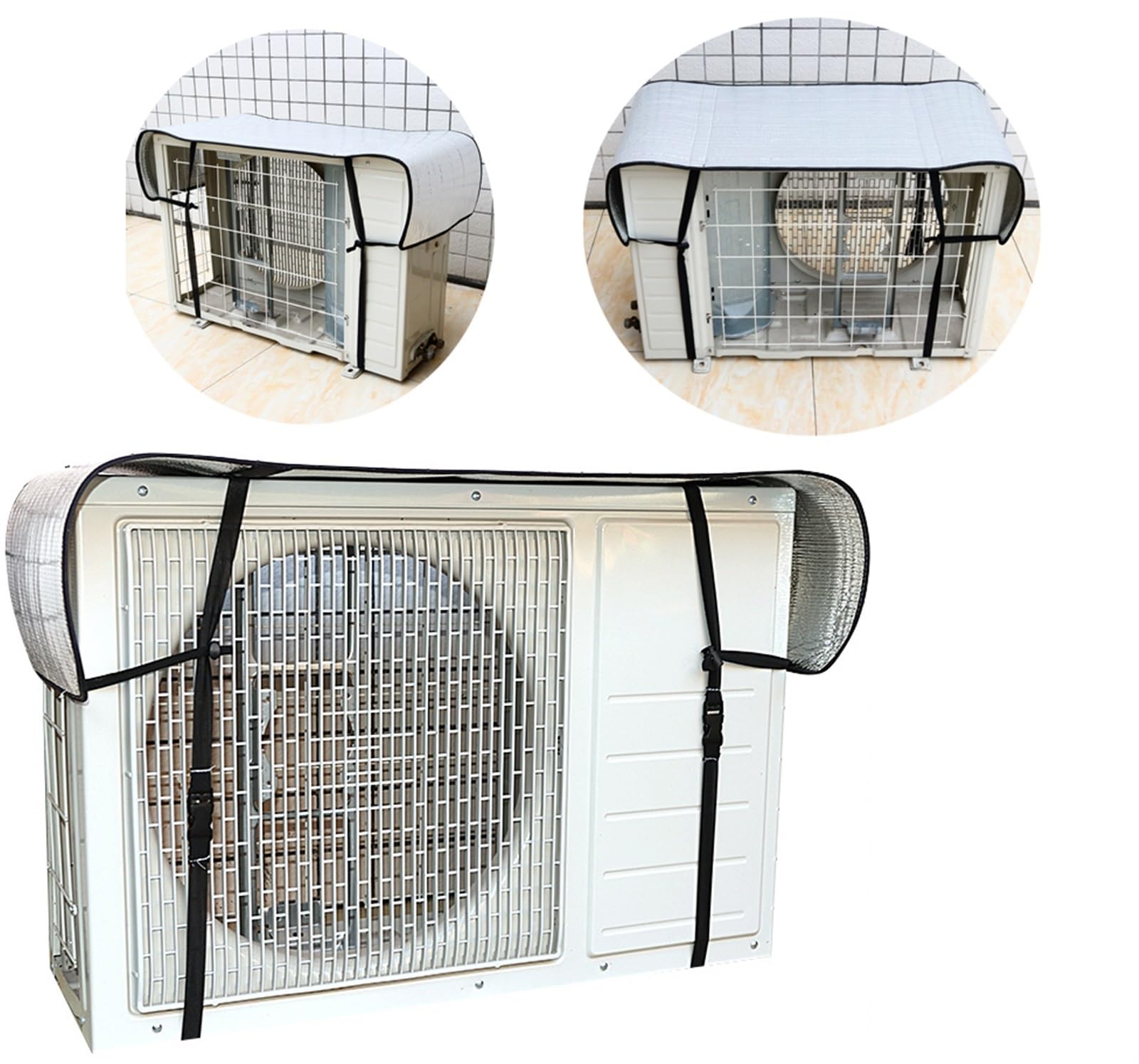 Aluminum Foil Air Conditioner Cover for Wall Units - Weatherproof Protection from Sun, Rain & Snow (0.7mm Thick, 150x50cm) - Ideal for Outdoor AC Unit Protection in All Seasons