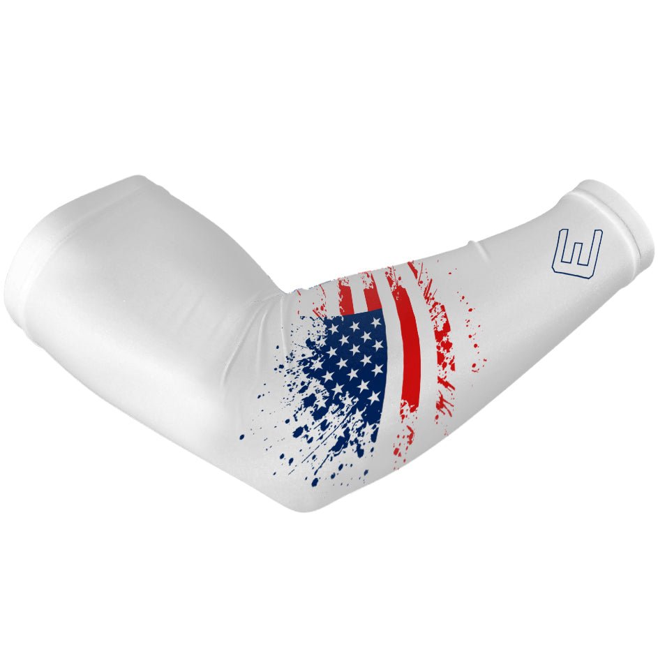USA Splattered Arm Sleeves - UV Protection Compression Sleeves for Sports, Basketball & Outdoor Activities | Trendy Athletic Wear for Men & Women