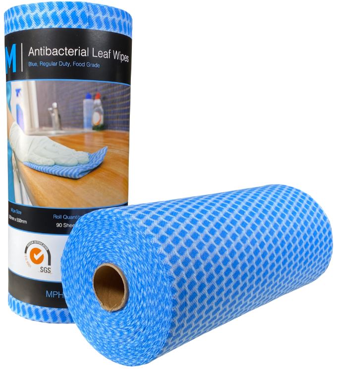 Antibacterial Wipes 4 Rolls - 300mm x 500mm Large Disinfecting Cleaning Wipes (90 Sheets per Roll) - Kills 99.9% Germs for Home, Office & Travel Use