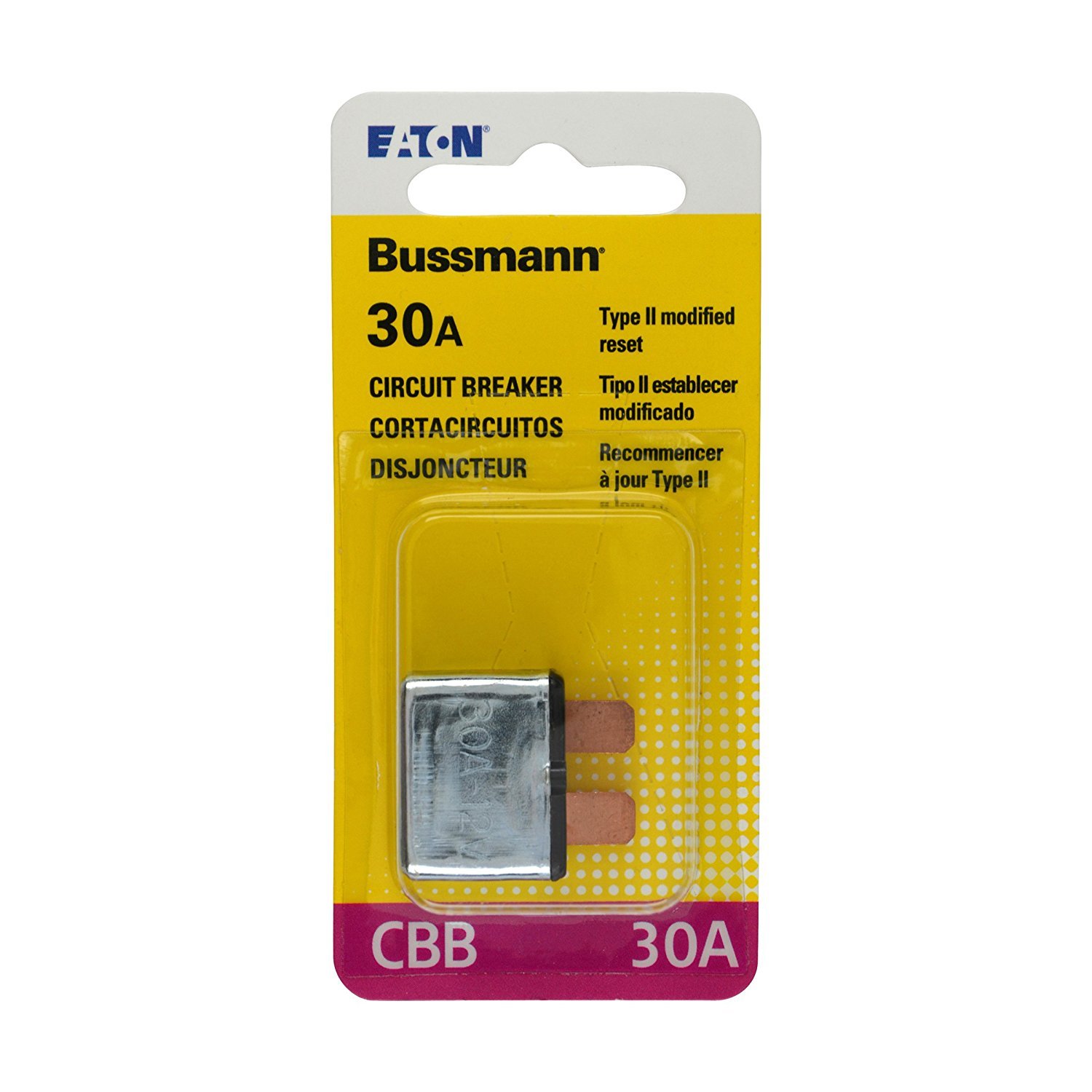 Bussmann CBB-30 30 Amp Type II ATC Blade Circuit Breaker 12V DC - Automotive Fuse for Cars, Trucks & Boats (Pack of 1) - Overload Protection for Electrical Systems