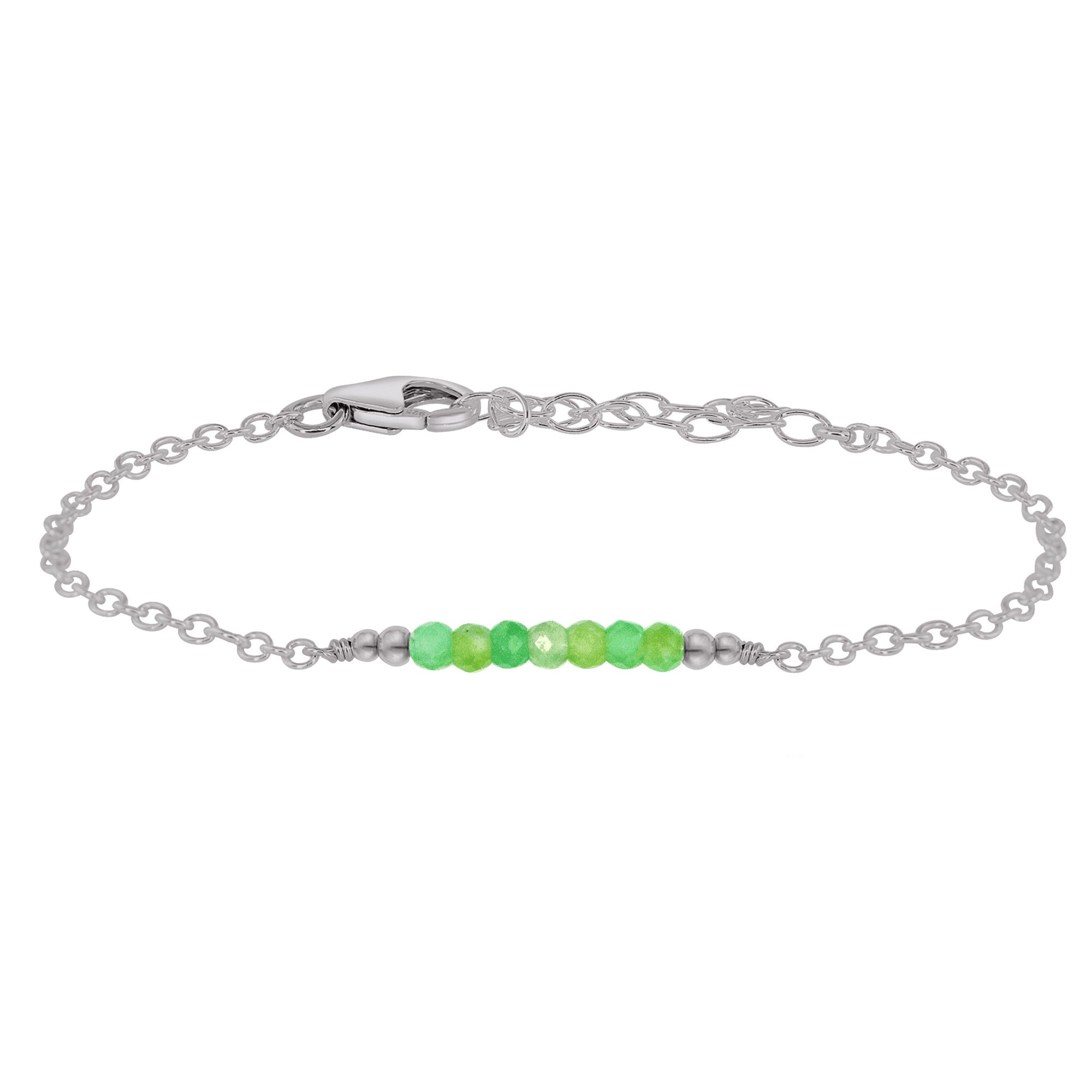 Sparkling Green Chrysoprase Gemstone Faceted Bead Bar Bracelet for Women | Handmade Adjustable Healing Crystal Jewelry | Perfect for Meditation, Yoga & Spiritual Gifts