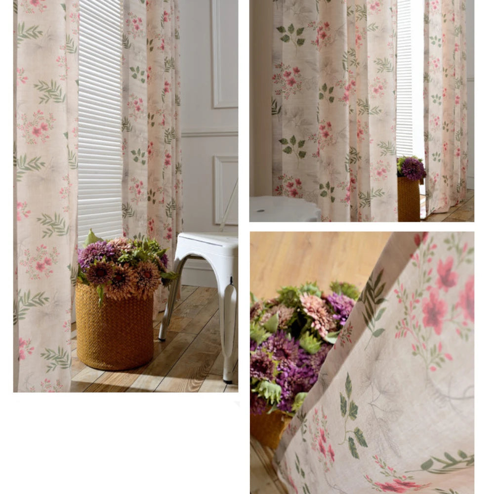 Kiana Cottage Garden Floral Blackout Curtains - Custom Window Treatments for Bedroom, Living Room & Nursery - Light Blocking Thermal Insulated Drapes