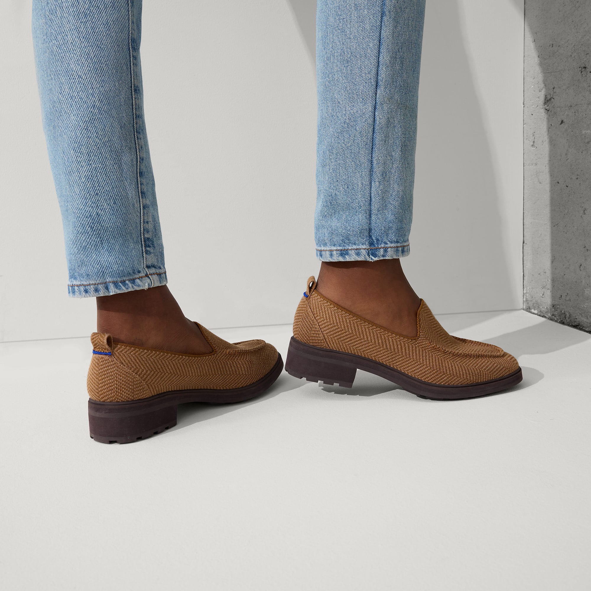Premium Teak Herringbone Lug Loafer - Comfortable & Stylish Men's Casual Shoes for Work, Travel & Everyday Wear