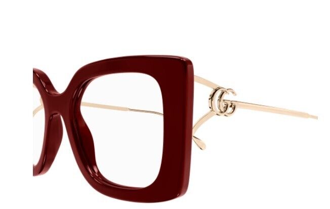 Gucci GG1567O 003 Burgundy Oversize Square Women's Eyeglasses - Fashionable Prescription Glasses & Sunglasses for Women - Perfect for Work, Reading & Outdoor Activities