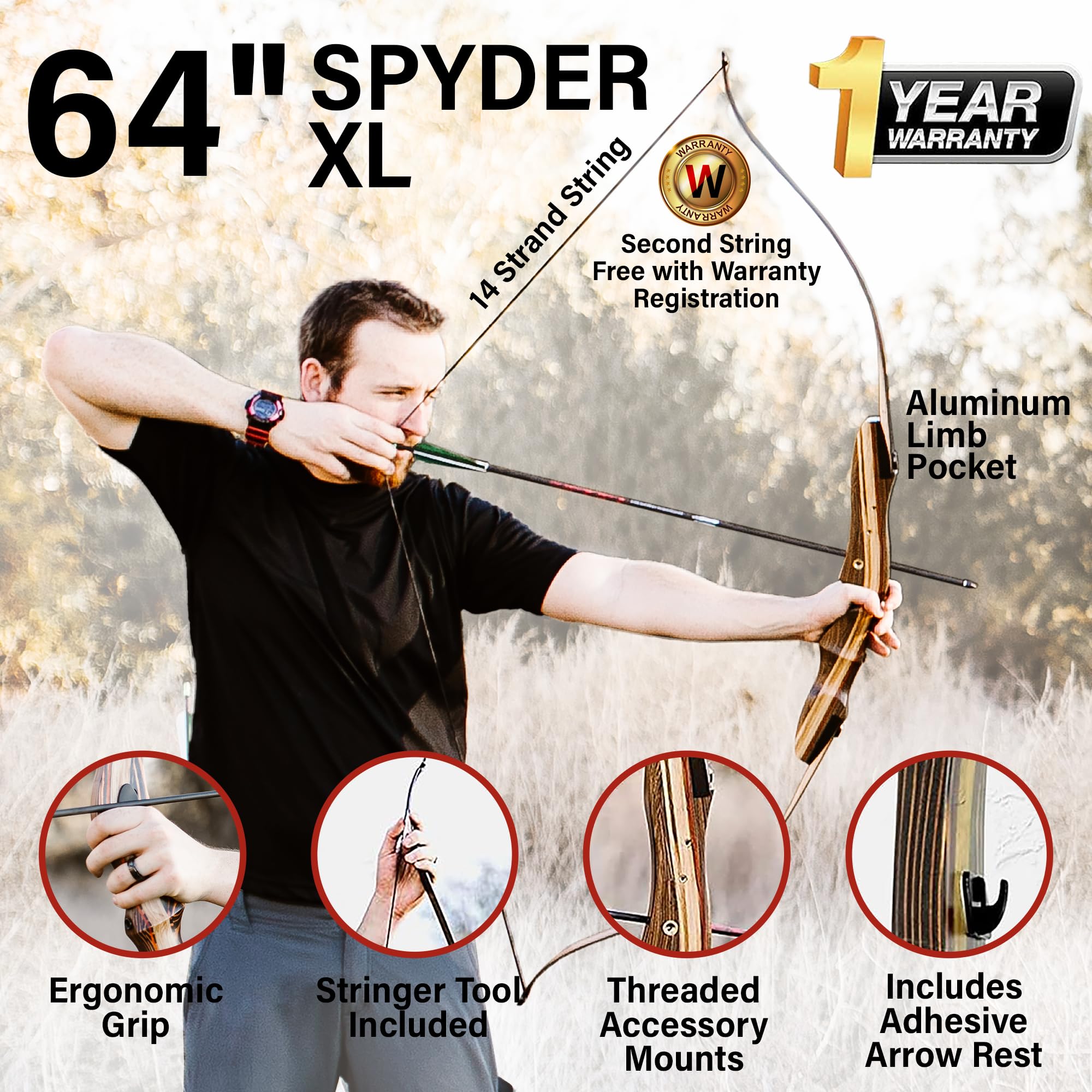 Spyder Takedown Recurve Bow 62