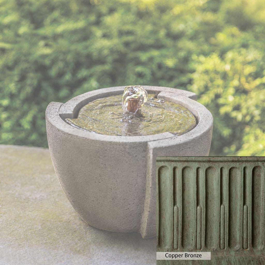 Campania International M Series Modern Outdoor Water Fountain - Elegant Garden Decor for Patio, Yard, and Landscape Design