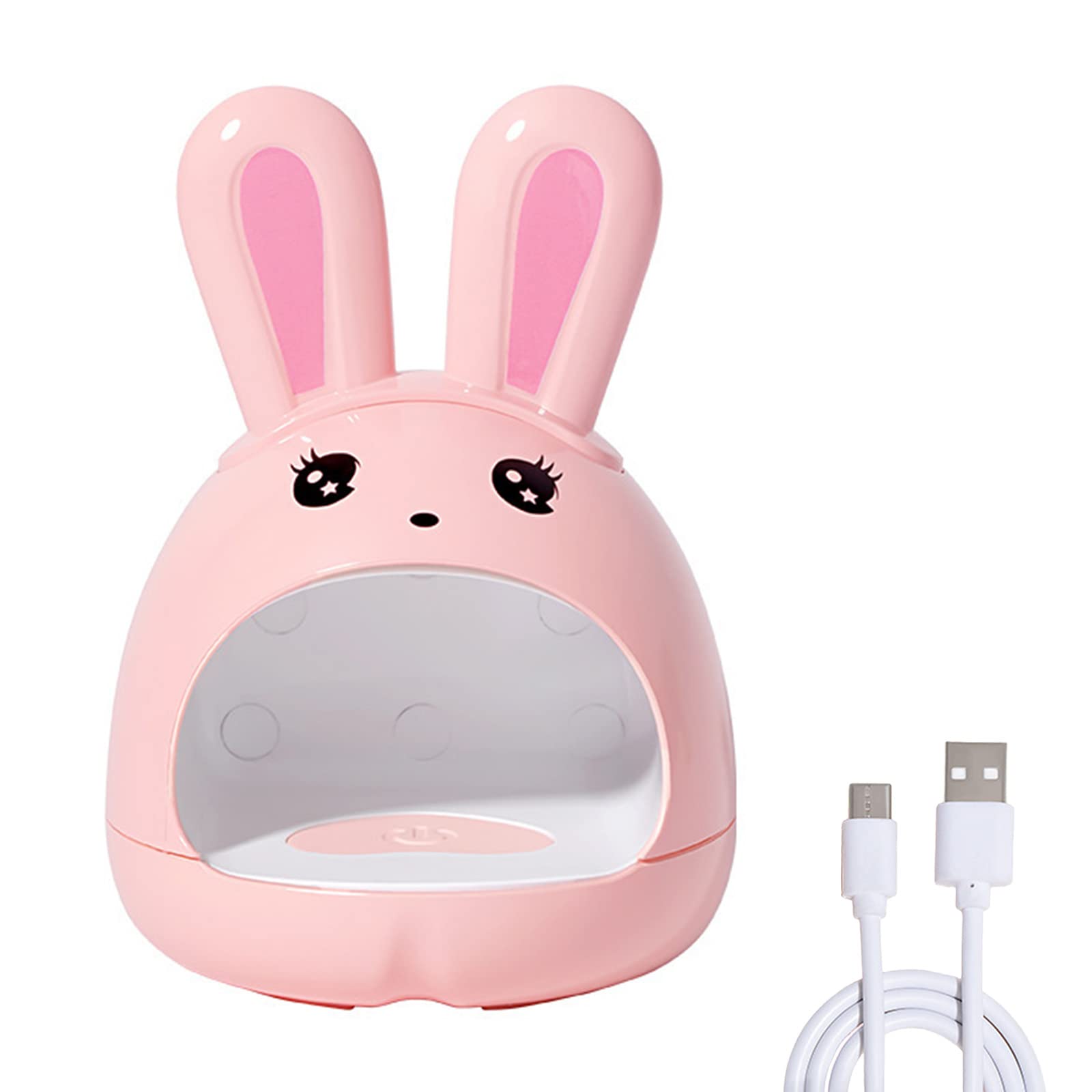 24W LED Nail Dryer Lamp - Cute Rabbit Design Mini UV Gel Nail Light for Home DIY Manicure & Pedicure | Fast Drying Phototherapy Lamp for Nail Art, Gel Polish Curing - Perfect for Salon Professionals & At-Home Nail Care