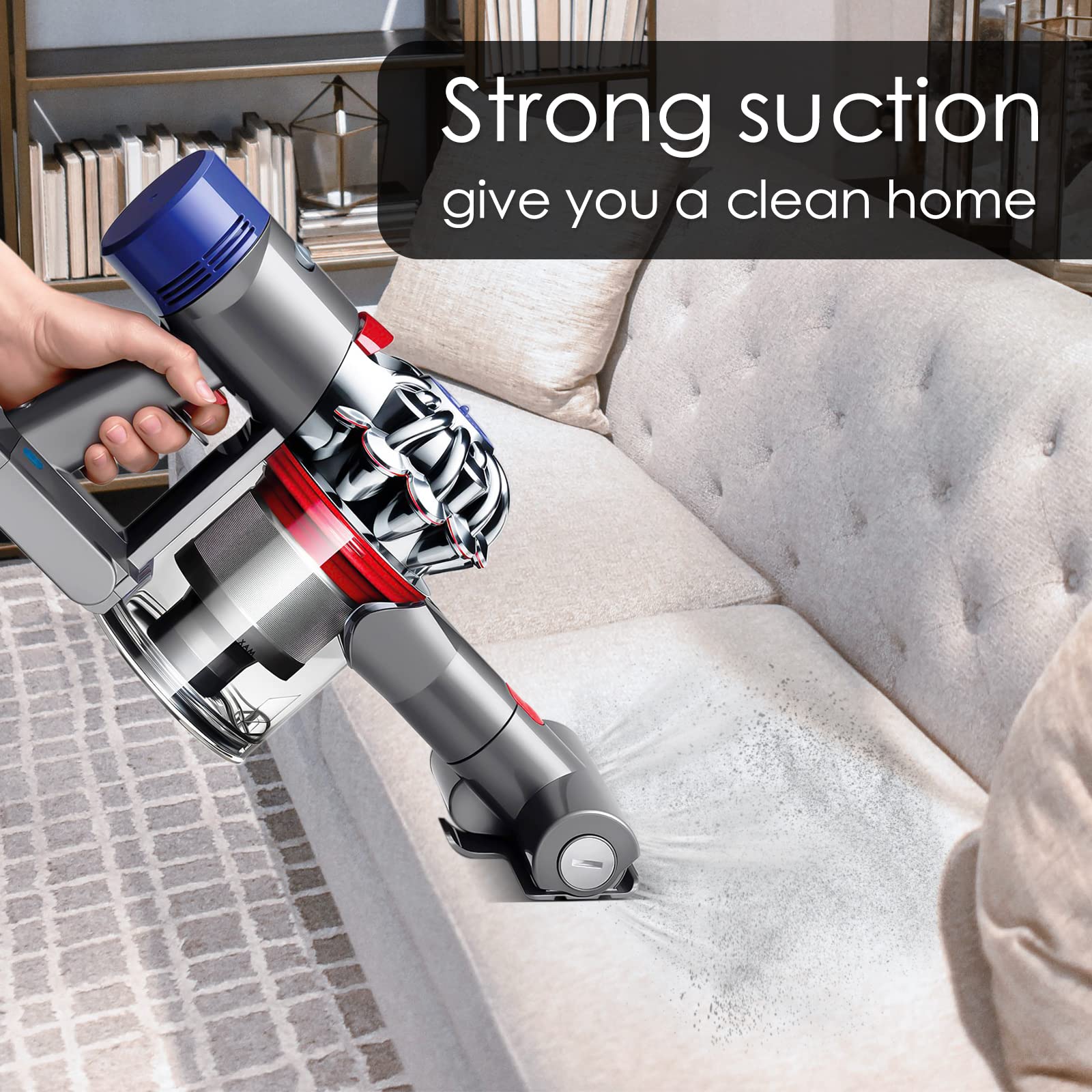 Dyson V7 V8 V10 V11 V15 Stick Vacuum Cleaner Mini Motorized Vacuum Attachment - Quick Release Couch Mattress Upholstery Tool Head Replacement for Pet Hair & Deep Cleaning - Perfect for Sofas, Cars, and Stairs