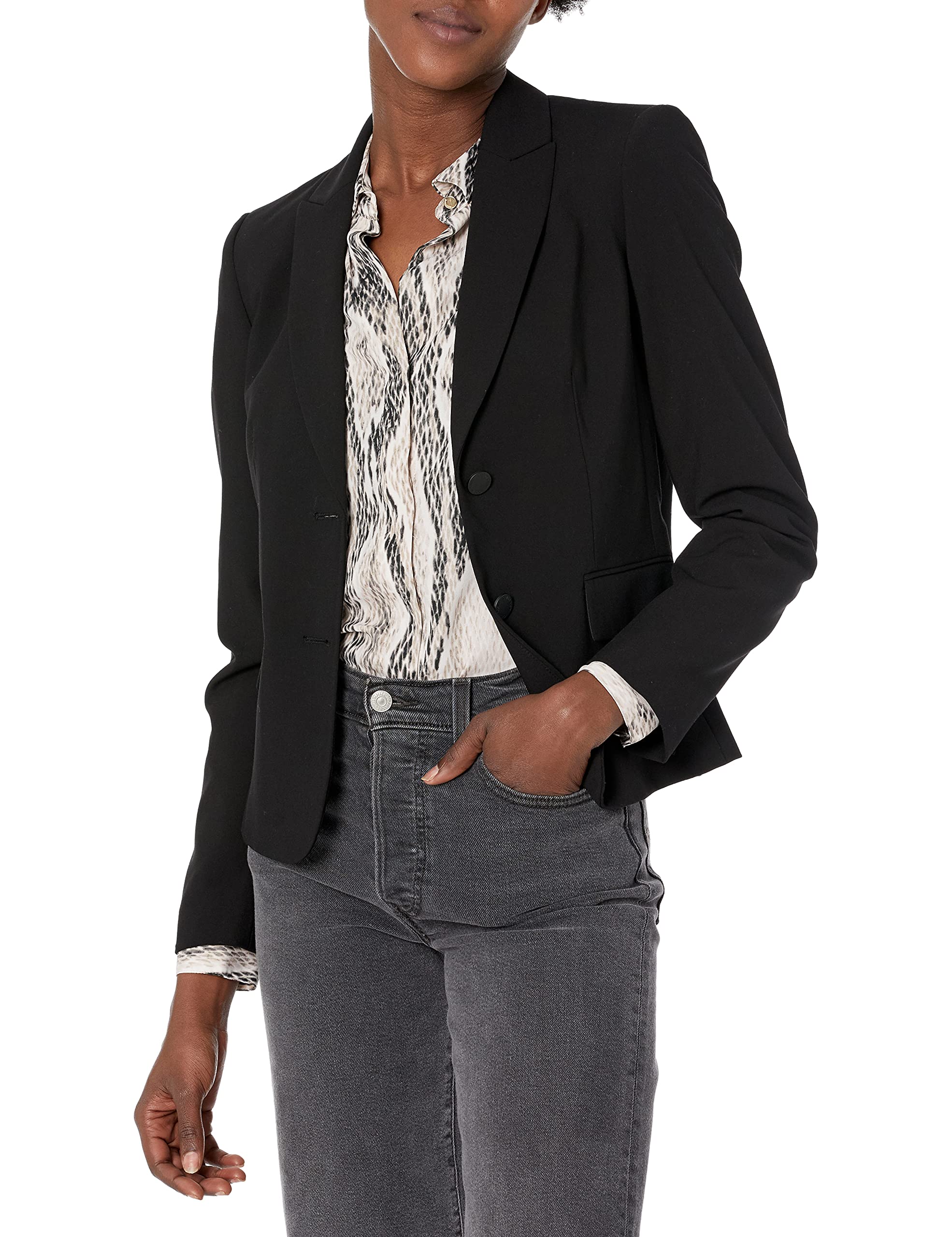 Calvin Klein Women's Two-Button Lux Blazer - Petite, Standard & Plus Sizes | Professional Office Wear & Formal Occasions