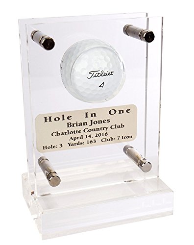 Premium Acrylic Hole in One Golf Trophy with Engraved Plaque - Perfect for Golf Tournaments, Awards & Office Decor
