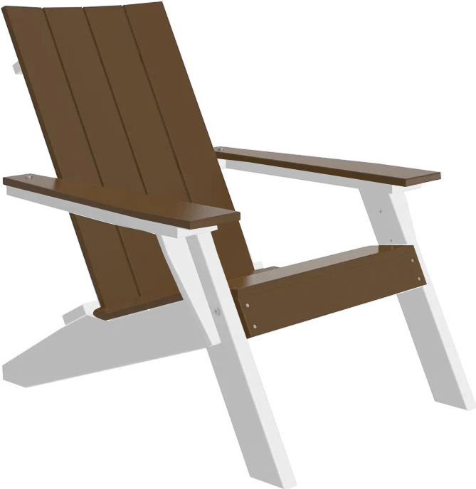 Premium Luxcraft Chestnut Brown Urban Adirondack Chair - Heavy Duty All-Weather Outdoor Patio Furniture for Garden, Backyard, Poolside & Deck Relaxation