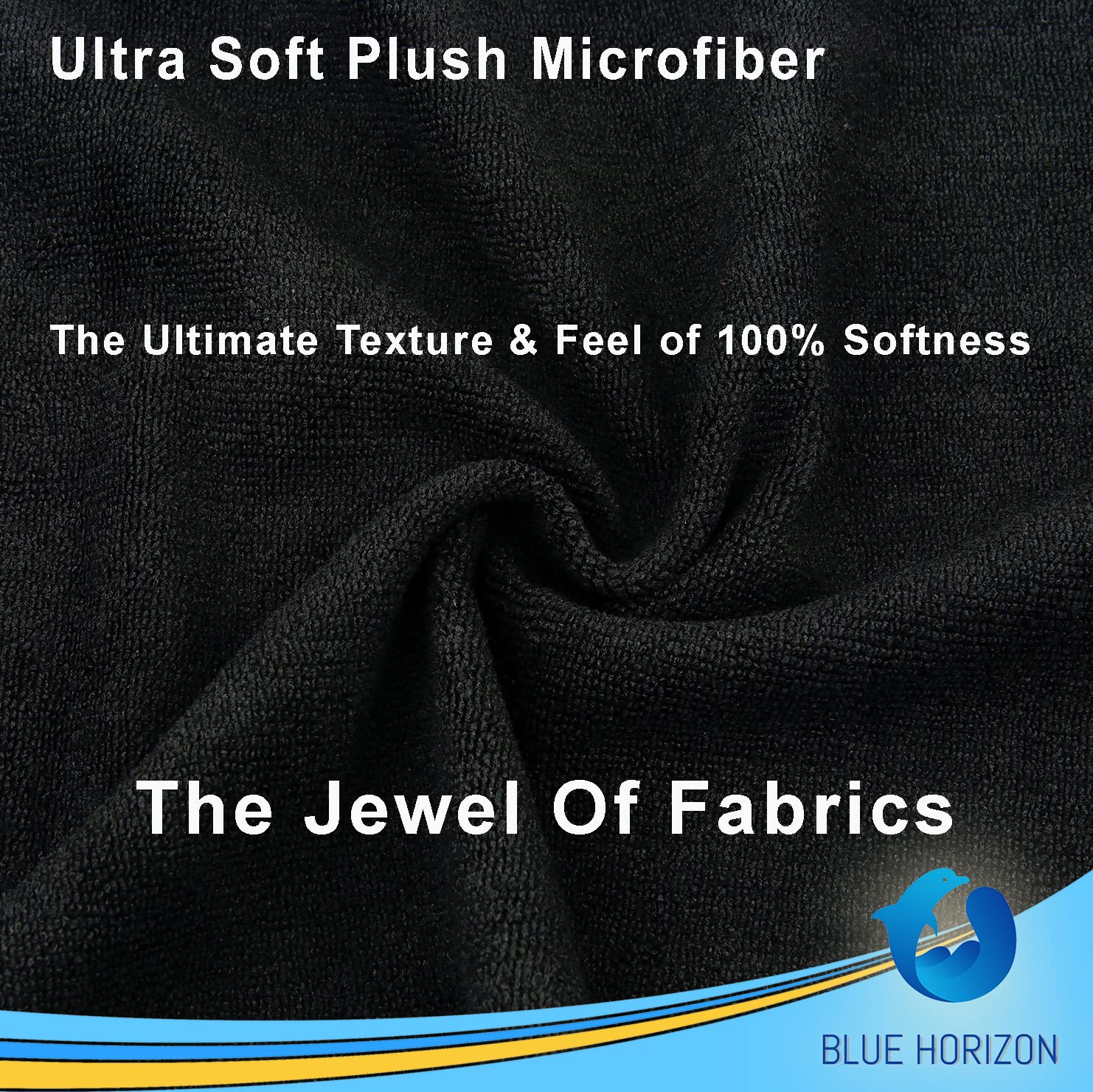 Premium Blue Horizon Microfiber Cleaning Cloths - 36 Pack Ultra Soft Reusable Wash Towels for Car Detailing, Household & Commercial Use | 16x16 Inch Plush Cleaning Rags for Dusting, Polishing & Stain Removal (Black)